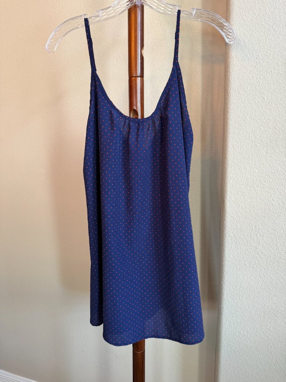 Forever 21 Navy Blue Polka Dot Slip Mini Dress Size S